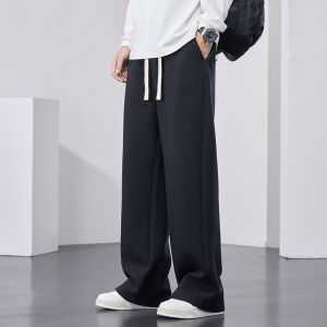 Mens Straight Sweatpants Wide Leg Cotton Track Pants Drawstring Letter Sports Baggy Pants Casual Long Trousers Big Size 8XL