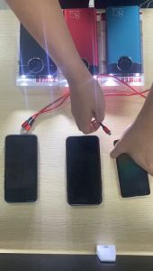 The new clock style power bank with a 100000mAh built-in emergency flashlight supports simultaneous four outputs