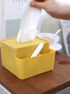 KUKE Kotak Tissue 3IN1 / Storage Box Aesthetic / Tempat Tisu Penyimpanan Remote Aksesoris Serbaguna