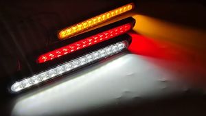 【COD+ 24 hour Delivery】Littlegroot 25CM 15 LED Red Sealed Trailer Truck RV Stop Tail Rear Brake Turn Light Ba