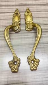 Tay đôi trái tim vếch cho cửa tủ T46 Chất liệu đồng thau cao cấp dài 170mm