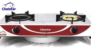 Chelstar CGC-389K Gas Stove | 2 Burner | Jimat Gas | Stainless Steel | Home Use