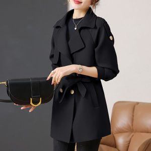 Ladies Mid-Length Coat Jacket Spring Autumn Winter New Style Popular High-End Small Size Suit Korean Version Long Sleeve