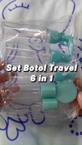 <BISA COD>BOTOL TRAVEL TOILETRIES KIT SET 6 IN 1 BOTOL  TEMPAT PENYIMPANANRE REFIL SABUN CAIR