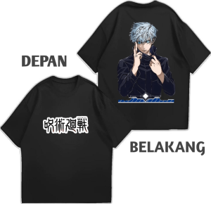 kaos pria dewasa motif depan belakang lengan pendek atasan kaus distro laki laki baju oblong cowok - GOJO JUJUTSU KAISEN 004