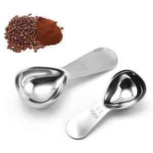 JUSTINLAU Stainless Steel Coffee Spoons Coffee Measuring Scoop with Graduated 15ml/30ml Beans Tea Sugar Spoon Barista tools
