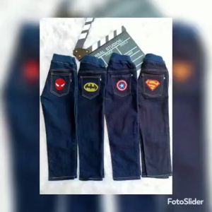 กางเกงยีนส์เด็ก ขายาว ผ้ายีนส์ยืด นิ่มใส่สบาย ลายปักสวย