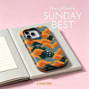 Potdemiel | Sunset Cat Trio For 2 in 1 Flower Case For iPhone 17 16 15 14 13 Pro Max Luxury Phone Cover CaseChic