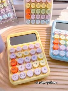 Ins Dopamine Candy Color Calculators 12-digit large LCD display and big round button calculator
