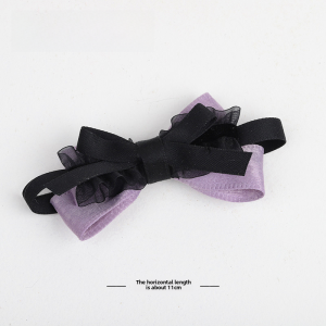 Lolita Hairband Decoration Original Design Handmade Bow Hair Clip Clow M Black Purple Lolita Hair Accessories