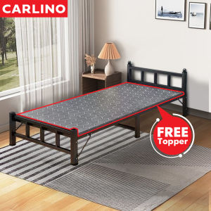 พร้อมส่ง!! ARIAL  เตียงพับ เตียงเหล็กพับได้ เตียงพับได้ พับง่าย พร้อมท็อปเปอร์ฟรี  (ARIAL : Single Fordable Steel Bed Frame Only WITH FREE TOPPER) คละลาย