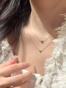 QrhYK Minimalist Clavicle Necklaces For Women Tiny Heart LOVE Necklaces Dainty Fashion Jewelry
