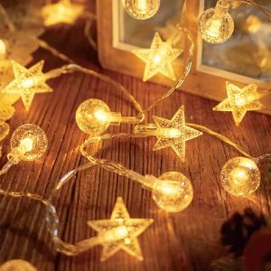 1PC 1.5M/3M/6M Star And Bubble Ball Light String Battery Powered Without Battery Indoor Party And Holiday Decoration Light
