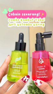 Wonderlux Perfect Combo Rambut Berkilau Anti Lepek Calm It Down Hair Serum + Drop Dead Growgeous Hair Serum 2x75ml