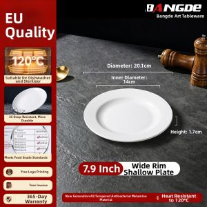 Commercial Use White Round Plastic Melamine Like Ceramic Dish