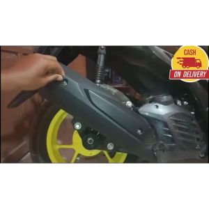 COVER TUTUP PELINDUNG KNALPOT YAMAHA AEROX 155 & LEXI 125 S ABS HITAM AKSESORIS MOTOR ORI