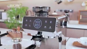 Cafelffe 20 Bar Espresso Machine with Grinder 1.8L Water Tank Coffee Machine with Milk Frother for Home All-in-One Stainless Steel Coffee Maker to Make Latte Cappuccino Hot or Cold Brew Iced Coffee 1500W