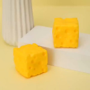 Cute Cube Cheese Squeeze Toy TPR Slow Rebound Squishy Fidget Toy Stress Relief Vent Toy Kawaii Desk Decor Gift for Kids & Adult