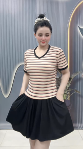 set đồ quần đùi ống xòe rộng ( KHÔNG CÓ QUẦN BẢO HỘ) mặc nhà phù hợp mọi độ tuổi màu sắc phong phú