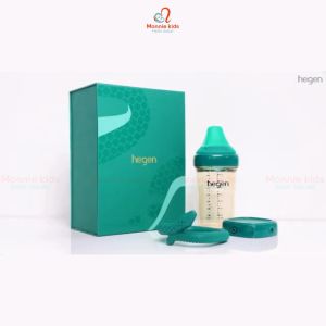 Bộ bình sữa Hegen Serpentine Treasures 240ml cho bé 3M+ bình ti kèm nắp trữ gặm nướu - Monnie Kids