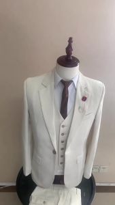 New Pink Men's 3-Piece Notch Lapel Slim Fit Tuxedo Suit for Weddings