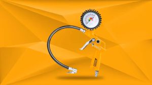 Súng bơm hơi tích hợp đồng hồ đo áp suất khí INGCO ATG0601 12bar bơm nén khí lốp xe đạp xe máy xe hơi hồ bơi nệm hơi