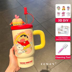 Ceramic Mug with Straw High Aesthetics Large Capacity