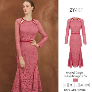 ZYHT ชุดเดรสผู้หญิงชุดเดรสใส่ทำงานชุดลูกไม้ชุดสีชมพูชุดหางปลาชุดออกงานชุดเดรสแต่งงานหรูหราชุดเดรสปาร์ตี้ชุดราตรี50566