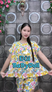 Đồ bộ tole lanh nữ mặc nhà quần đùi áo tay ngắn SHOP5SAO (43-67kg)