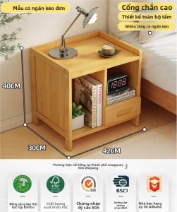 ZHUSHANXIA | Tủ Đựng Gần Giường Gỗ Thật Đơn Giản Hiện Đại