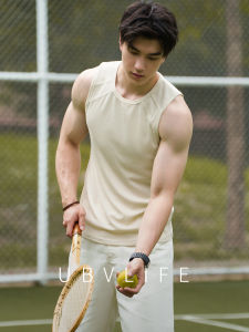UBV | Stereoscopic Vertical Stripe Round Neck Cool Mens Sports Vest