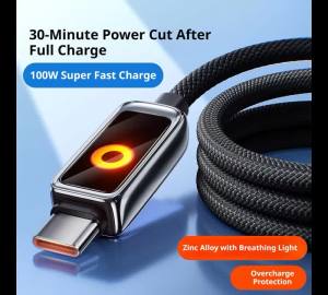 PD 100W USB C Cable 1 2M Automatic Power Off Fast Charge USB A Type C to C for iPhone 17 16 Pro Max Huawei Xiaomi Samsung