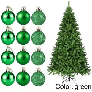 Aka 12pcs Packaging Balls Xmas Blue Christmas Balls Big Size 3cm/4cm/5cm/6cm Xmas Tree Decor Balls for Christmas Tree Accessories Xmas Balls Decoration Sale Xmass Decoration Sale Gold Christmas DecorationsGreen Christmas Balls