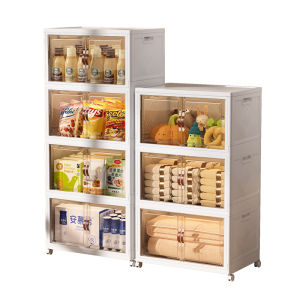 Foldable Kitchen Toy Storage Box Multi-layer Organizer Cabinet Plastic Home Storage Box Snack Box Toy Box Bedroom Bathroom