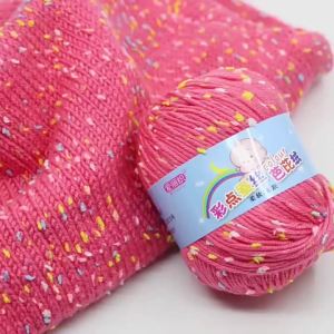 1pc 50g Bean Cotton Yarn Milk Cotton Yarn Knitting Worsted Wool Thread Colorful Eco-dyed Baby Cashmere Yarn for Sweater Blanket
