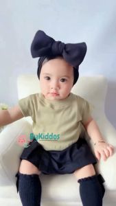 ByKiddos - Kaos Anak Crop Top Lokal / Atasan Anak Perempuan Newborn 0-6 Bulan