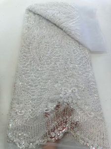 2026Luxury Precious French Handmade Heavy Beaded Lace Fabric High End African Nigerian Sequin Lace Wedding Party Dresses