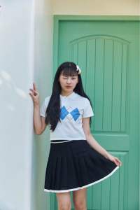 💖เสื้อ Crop คอปก รุ่น Grid พร้อมส่ง!