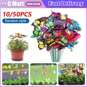 50pcs Glow in The Dark Luminous Butterfly Stakes Outdoor Garden Lawn Decoration Wedding Party Decor