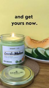Scent 101 CUCUMBER MELON Soy Wax Scented Candle 500 Grams 200 Grams