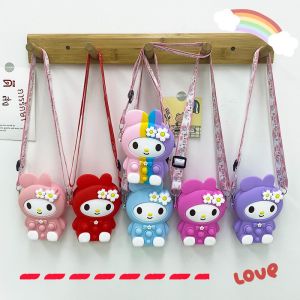 กระเป๋าสะพายข้างเด็กซิลิโคนขนาดใหญ่ การ์ตูน ดีไซน์ กระเป๋าใส่โทรศัพท์กระเป๋าใส่เหรียญเด็กผู้หญิง อินเทรนด์ กระเป๋าเด็ก เอว