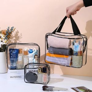 1/3Pcs Set Transparent Toiletry Bags Large Capacity Bag Travel Organizer Storage Pouch Makeup Cosmetics Bag Multifunction