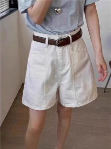 plus Size Womens American Retro Denim Shorts High Waist Flared Leisure Five-Quarter Wide Leg Pants Summer New Style