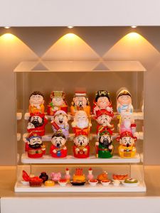 Translucent Display Stand Home Decor Small Fairy Five Road Wealth God Statue Moving New Home Gift Living Room Entrance Decoration