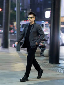 Casual Loose Mens Suit Jacket Spring Autumn plus Size Versatile Fat People Slimming Fashionable Business Casual Long Sleeve
