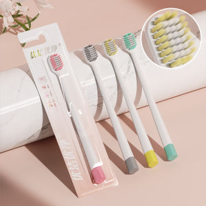Household Simple Widened Brush Head Cleaning Toothbrush Anti Slip Handle with Tongue Scraping Fine Soft Bristles Toothbrush