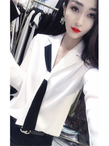 White Shirt Womens Long Sleeve Fall and Winter New Arrival Minimalist Design Niche Style Suit Collar Underwear Chiffon Blouse Professional Top Trendy