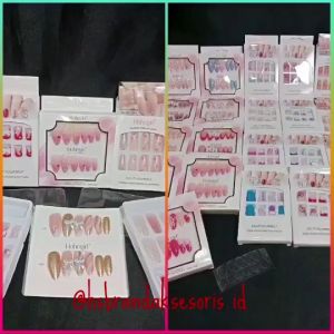 KUKU PALSU 3D TERBARU FREE LEM / KUKU PALSU TIMBUL KOREAN STYLE / KUKU PALSU OVAL SEGI BANYAK MOTIF / FAKE NAIL NEW STYLE NAIL ART / NL9545