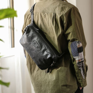 LINGU | Vintage Simple Genuine Leather Chest Bag