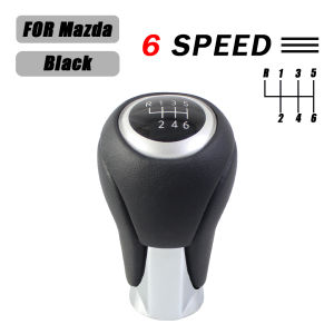 5/6 Speed Car Manual Gear Shift Knob Shifter Lever Stick Black Leather For Mazda 3 6 CX-5 2015-2020 KD5346030A Car Accessories